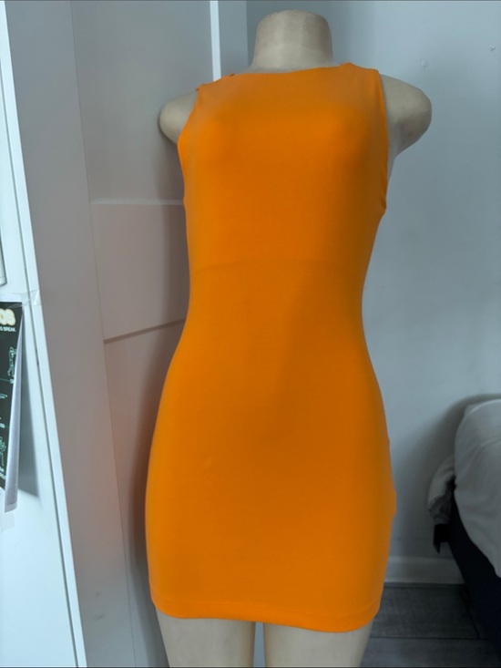 Zara Dresses & Skirts - New Zara Orange fitted mini dressSleeveless Bodycon Dress